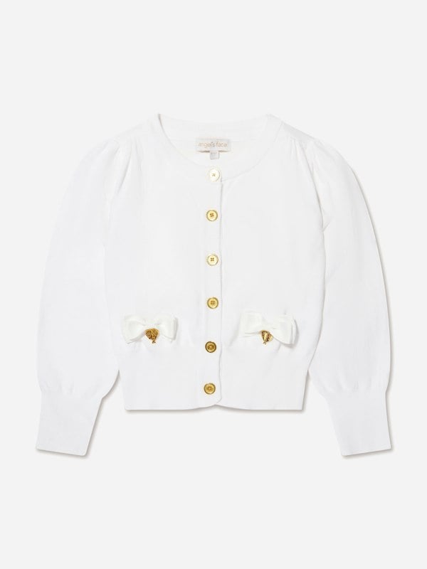 Angels Face Girls Nicolette Cardigan in White
