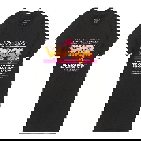 Stranger Things Unisex Adult WSQK Advert T-Shirt - Black