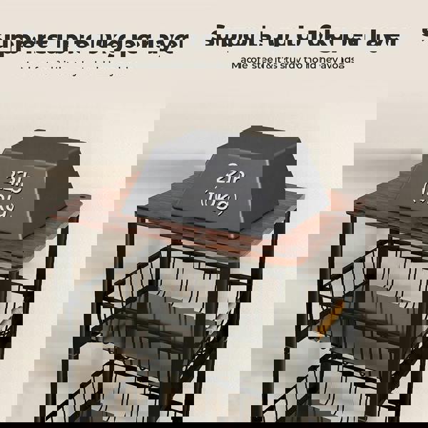 Levede 5 Tier Kitchen Trolley Storage Rack Cart Rolling Trolley Wheels Handle