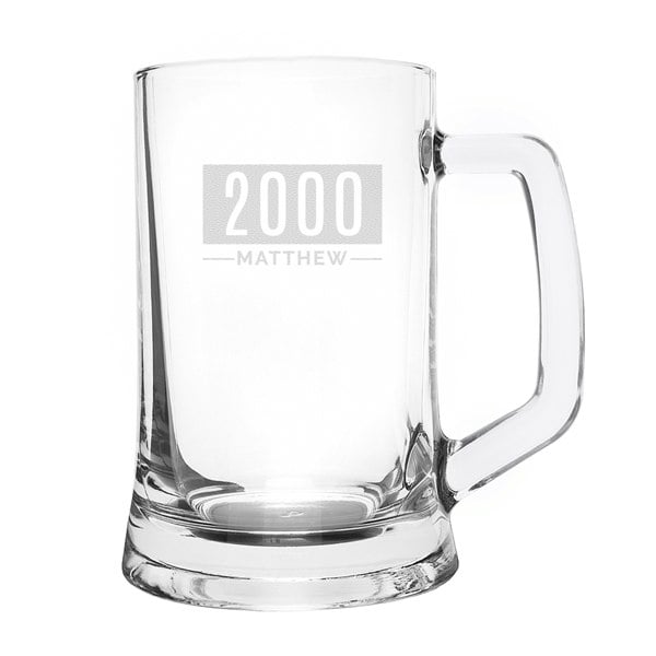 Personalised Memento Company Personalised Name & Date Pint Stern Tankard