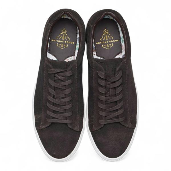 Antique Rogue Men’s Brown Suede Leather Lace-Up Casual Sneakers