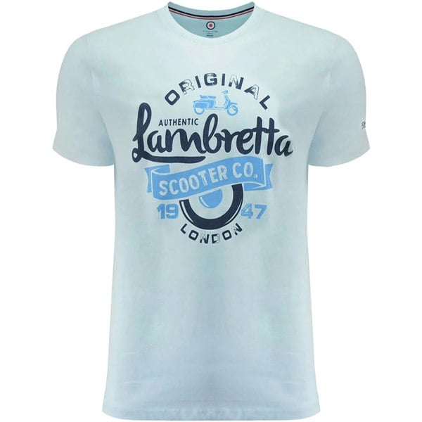 Lambretta Mens Scooter Big & Tall T-Shirt - Cool Blue