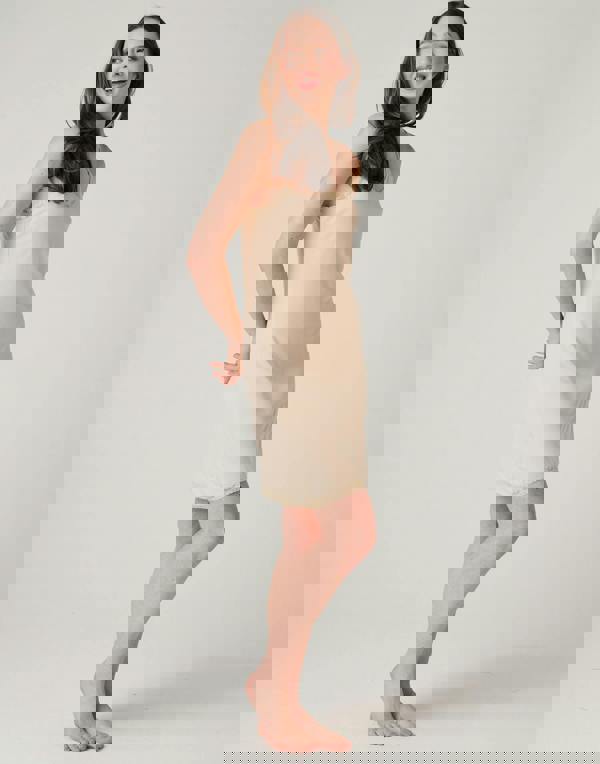 British Boxers Women's Bamboo Lace Strappy Nightdress – Soft Sand