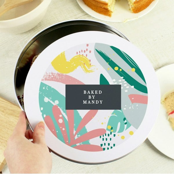 Personalised Memento Company Personalised Abstract Design Cake Tin