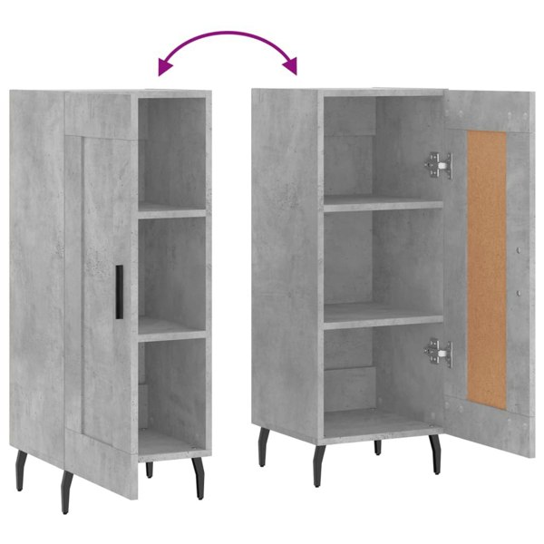 Berkfield Sideboard Concrete Grey 34.5x34x90 cm Engineered Wood