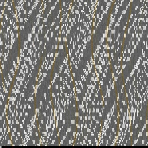 World Of Wallpaper Shimmer Wave Textured Wallpaper - Black/Gold - 