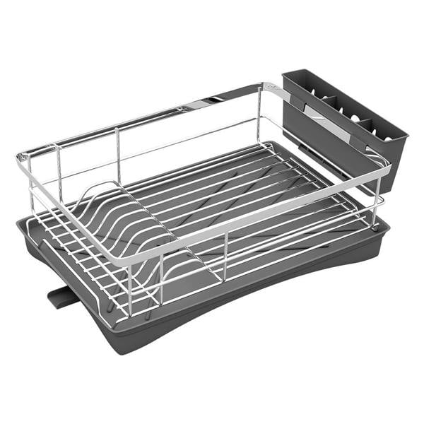 Toque Dish Drainer Drying Rack Drip Tray Stainless Steel Expandable Over Sink