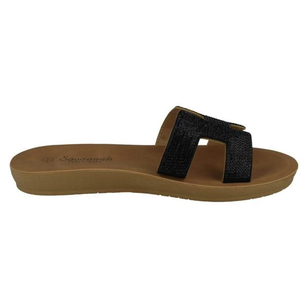 Savannah Ladies Savannah Diamante Vamp Mules