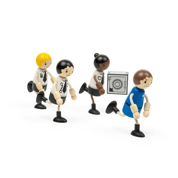 Tidlo Police Officer & Prisoner Dolls | 5 Pcs Wooden Doll Set