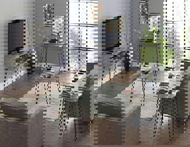 Dorel Home Owen Retro Coffee Table in Rustic Oak Look