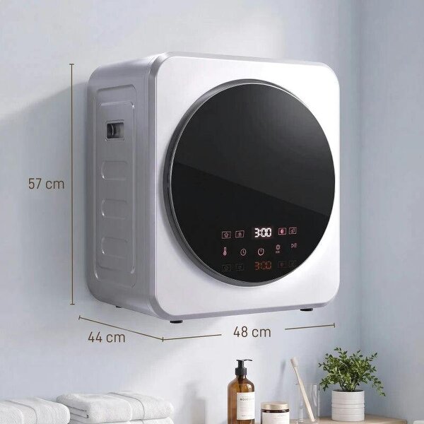 Vented Tumble Dryer, 4 kg Front Tumble Dryer with Stainless Steel Tub, 800W Compact Freestanding, Silver
