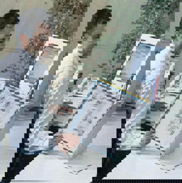 Durable VARIO TABLE 10 Display Panel Desk Stand | 10 Panels | A4 Colour Coded