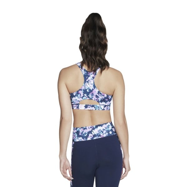 Skechers Women's Misty Floral Zip Front Sports Bra - Blue/Lavender