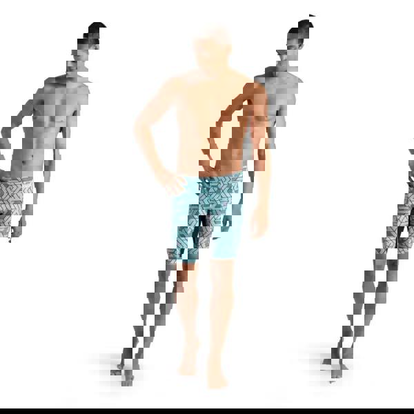 Arena Escape Swim Jammer black water blue geometric swim trunks