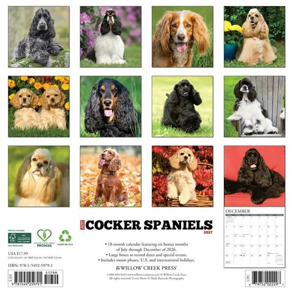 Cocker Spaniels Calendar 2027, Wall Calendars, Month To View, Dogs, Gift