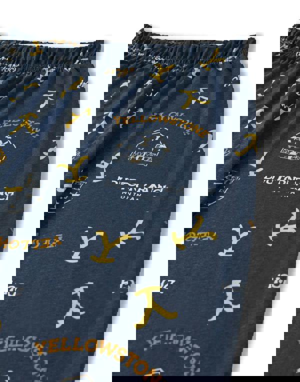 Yellowstone Mens Multicoloured Dutton Ranch Top and All Over Print Bottoms Short Sleeve Long Leg Pyjama Set