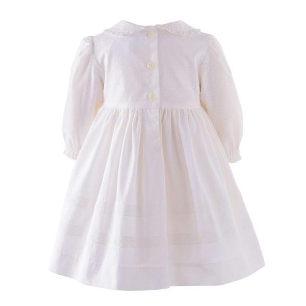 Rachel Riley Ivory Lace Trim Dress & Bloomers
