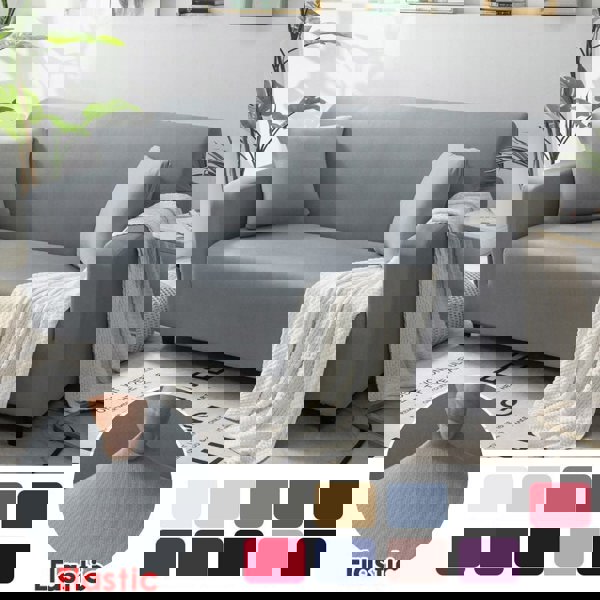 Anyhouz Anyseat 3 Seater Sofa Cover Plain White Style and Protection For Living Room Sofa Chair Elastic Stretchable Slipcover