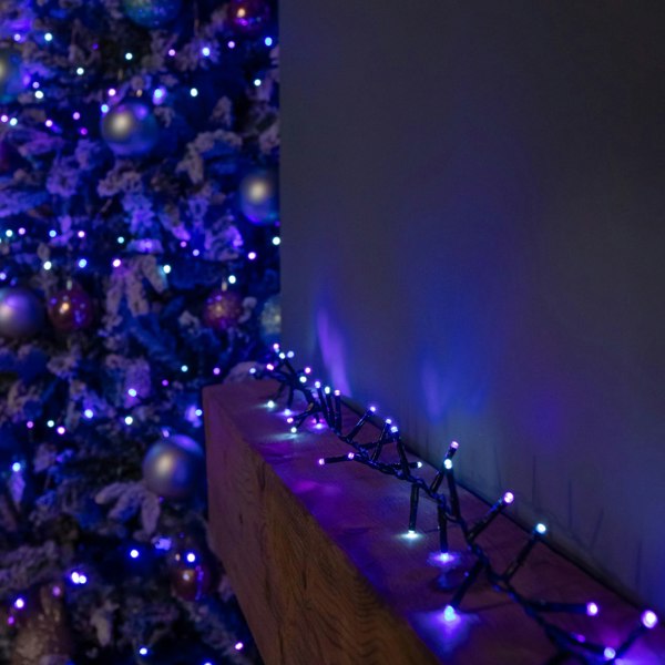Samuel Alexander 6m 240 LED TreeBrights Christmas String Lights with Timer in Blue, Purple & White