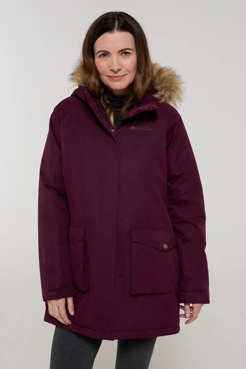 Mountain Warehouse Womens/Ladies Tarka II Long Padded Jacket - Burgundy