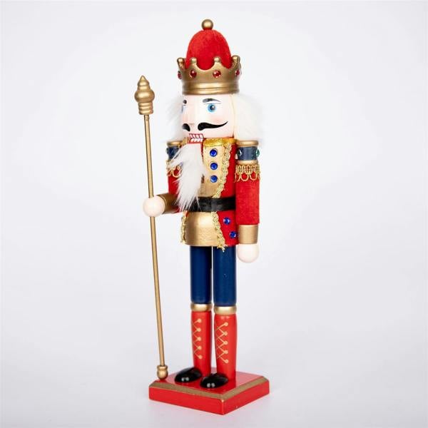 30cm Wooden Christmas Nutcracker Soldier Figures, 3 Piece Set, Hand Painted Festive Decorations image 6