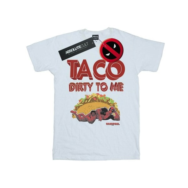 Marvel Mens Deadpool Taco Dirty To Me T-Shirt - White