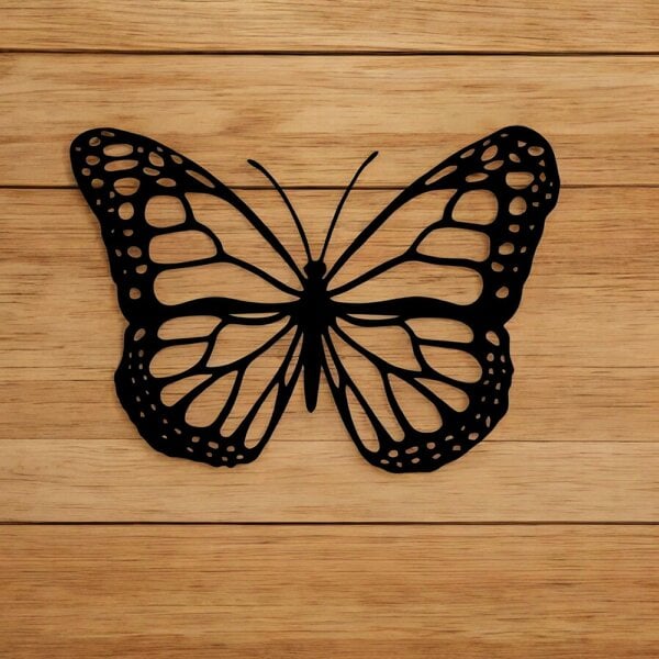EDH Door Hardware Black Metal Butterfly Silhouette Wall Art – 24 x 38 CM | Elegant Metal Butterfly Wall Décor for Indoor & Outdoor