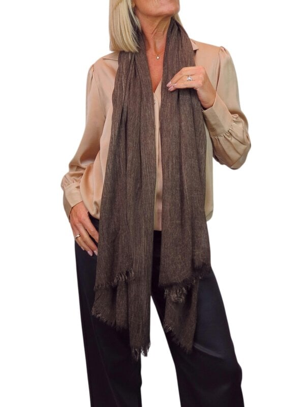 Paulo Due Lightweight Two Tone Crinkle Shawl Scarf