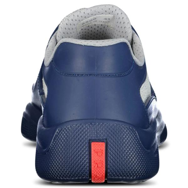 Prada Americas Cup Sneakers Soft Rubber Navy & Grey Mesh - chancefashionco
