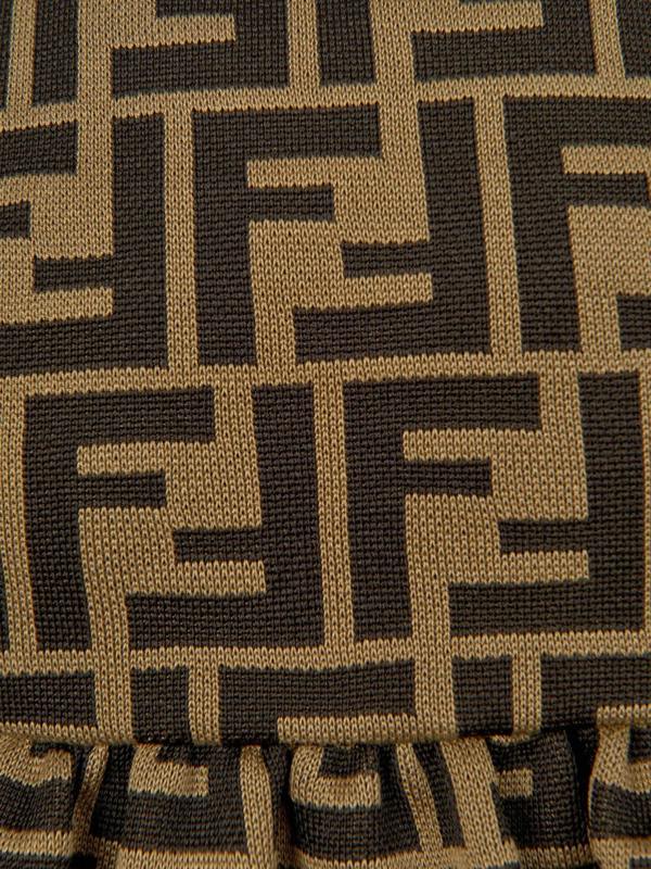 Fendi Kids Fendi Baby Girls FF Logo Dress in Brown