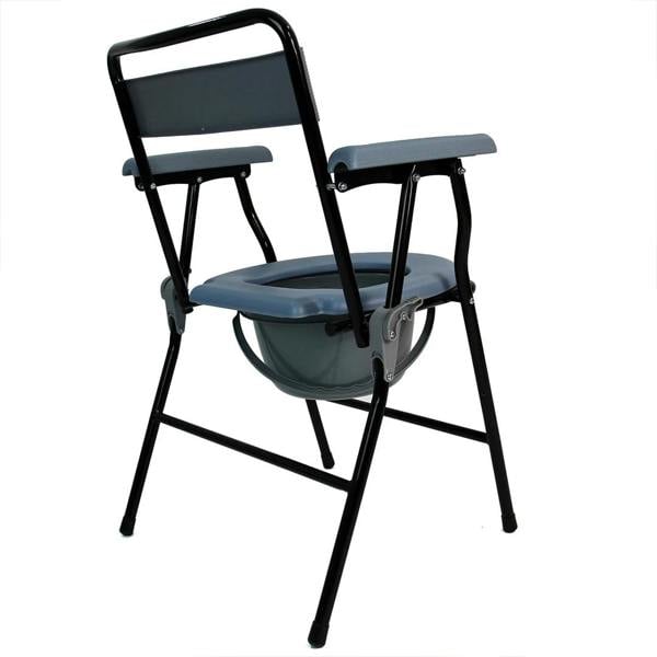 Havendro Blue Foldable Steel Commode Chair Portable Toilet with Safety Lock - 9L Bucket
