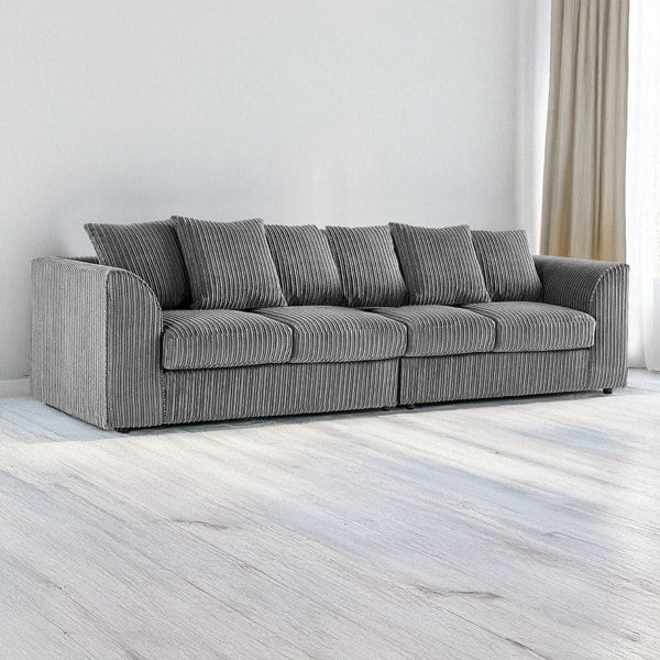 Furnishings For Less Luxor Cord Long Fabric 4 Seater - Scatter back