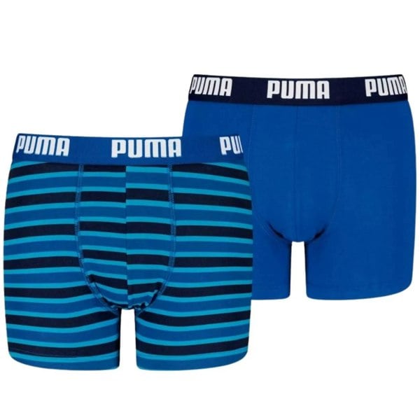 Puma 2-Pack Everyday Striped Boys Boxer Briefs, Blue