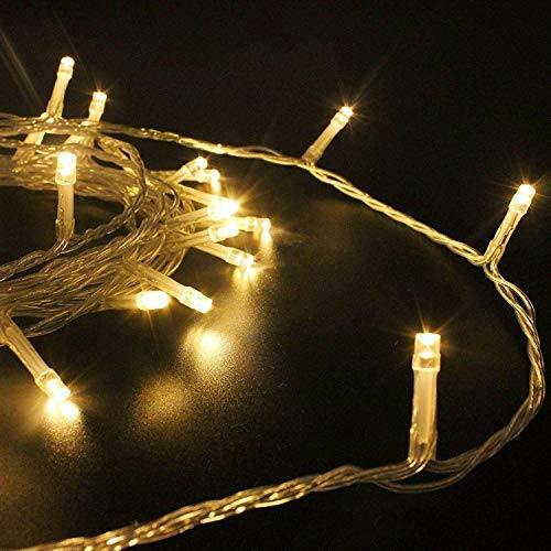 Warm White LED Outdoor String Fairy Lights with Timer and Clear Cable, Family Range image 5