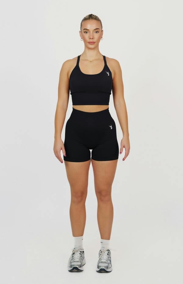 V3 Apparel Form Seamless Scrunch Shorts & Sports Bra Set - Black