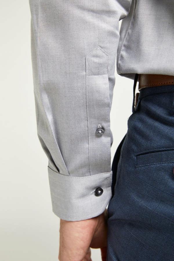Grey Non-Iron Pure Cotton Twill Shirt