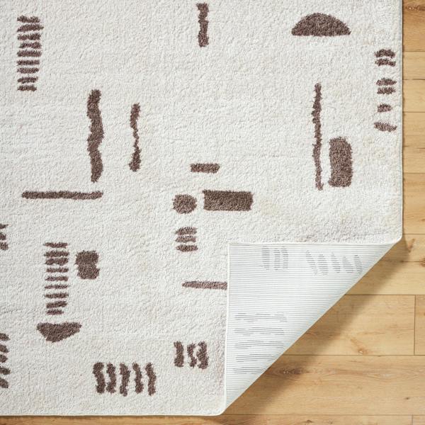Livabliss Fossay Shag-Washable Beige Brown Modern High Pile Rug