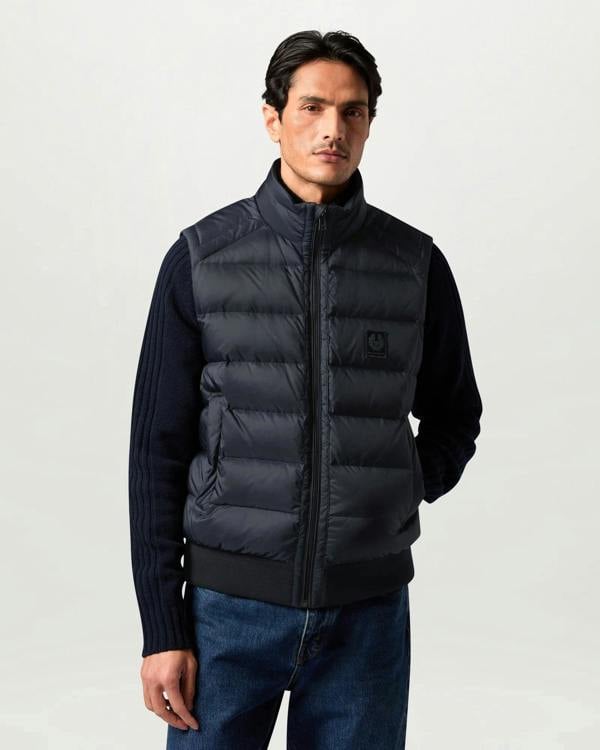 Belstaff Mens Compound Gilet in Dark Ink, front