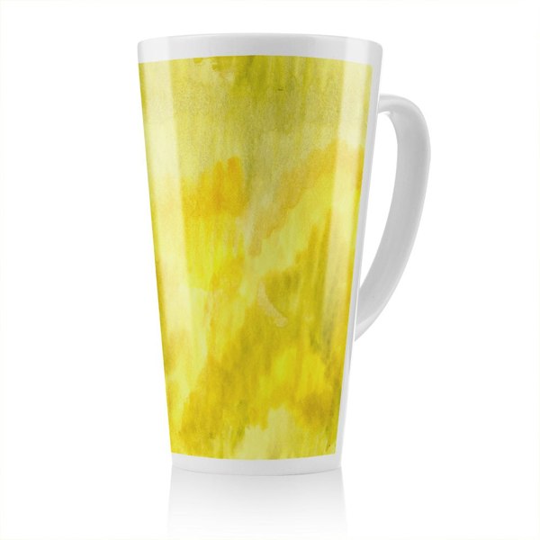 Benjamin Tate Design Yellow Watercolour Latte Mug