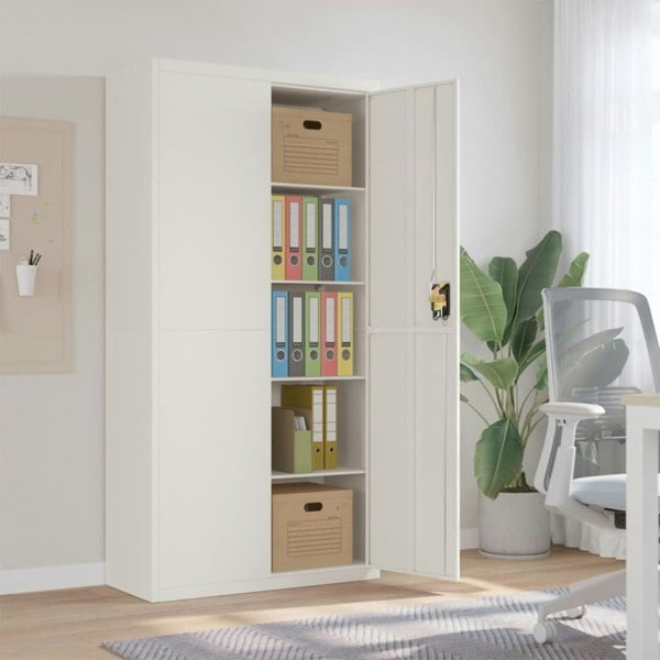 Berkfield File Cabinet White 90x40x180 cm Steel