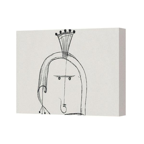 Benjamin Tate Design Abstract Line Portrait Canvas Art Print Crowned Figure Wall Decor