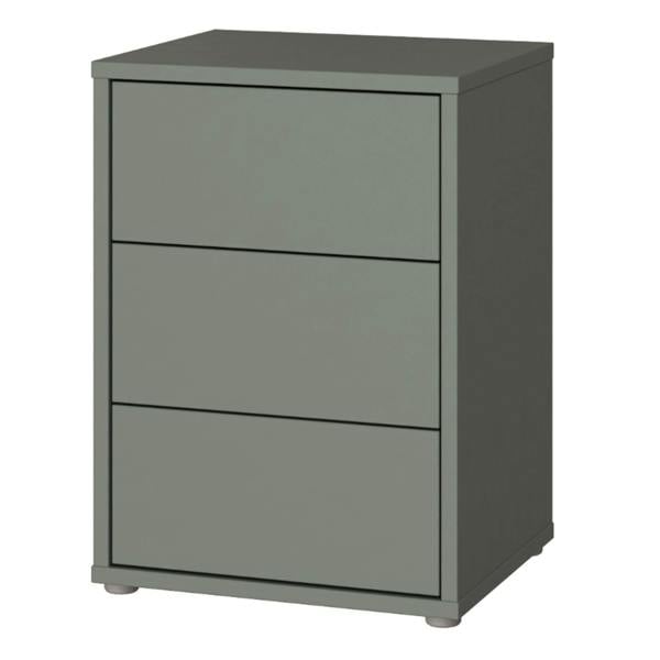 Furniture To Go Alice Springs Bedside Cabinet with 3 Drawers Push-to-Open in Sage Green