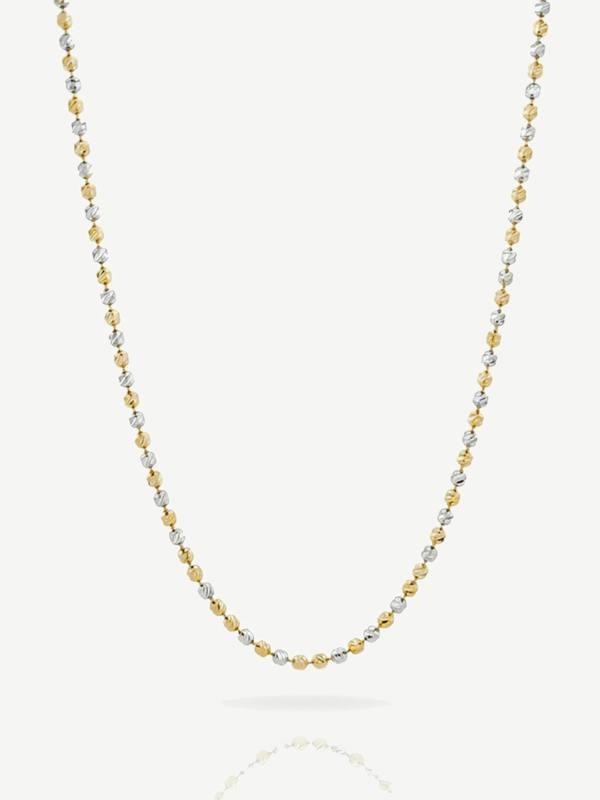 MUCHV Two Tone Beaded Chain Necklace - Adjustable