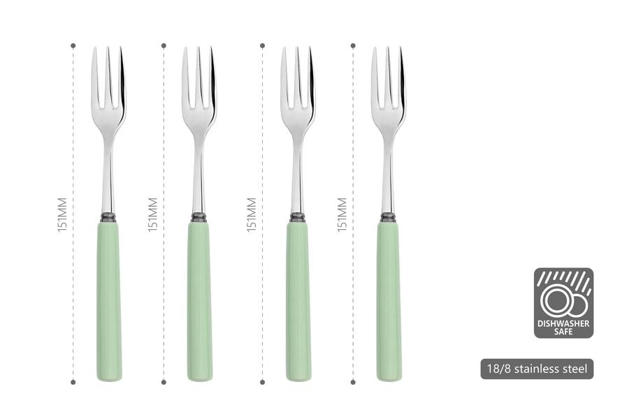 Dessert Pastry Forks Set Porelain Handle 18/8 Stainless Steel