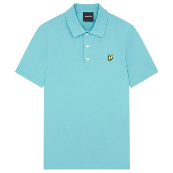 Lyle & Scott Branded Chest Logo Alpine Sky Polo Shirt