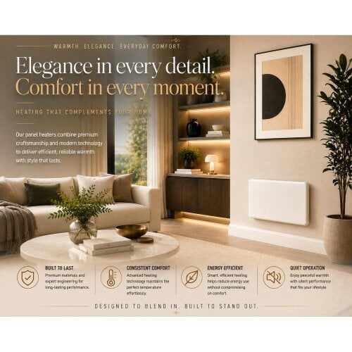 MYLEK Digital Electric Panel Heater with 24/7 Timer + Thermostat 1.5kw
