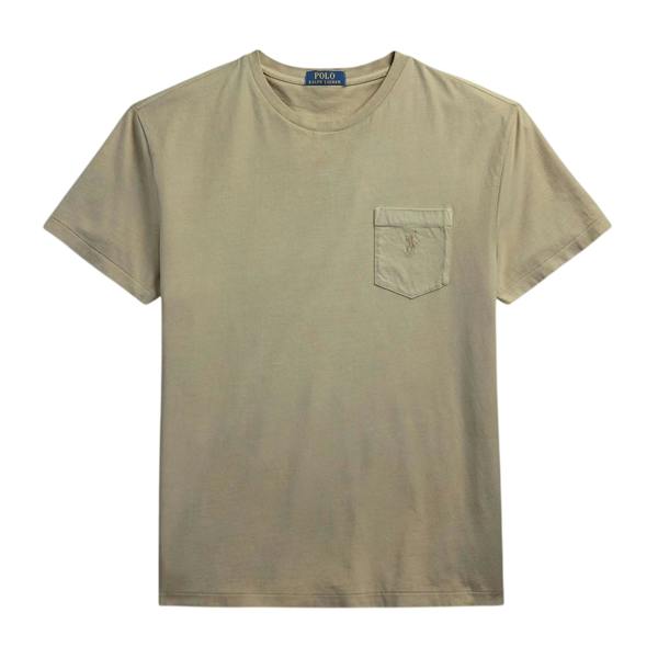 Ralph Lauren Mens Embroidered Pocket Slim T-Shirt - Olive - 