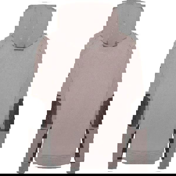 JCB Zip Thru Mens Trade Work Sweat Shirt Full Zip Hoodie, back view of a beige hoodie with black patch details on the sleeves.