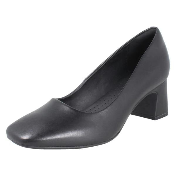 Clarks Ladies Clarks Square Toe Block Heeled Court Shoes Fernie Court