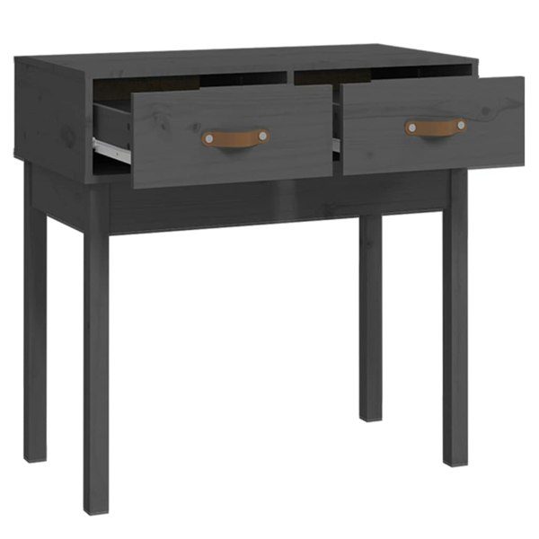 Berkfield Console Table Grey 76.5x40x75 cm Solid Wood Pine